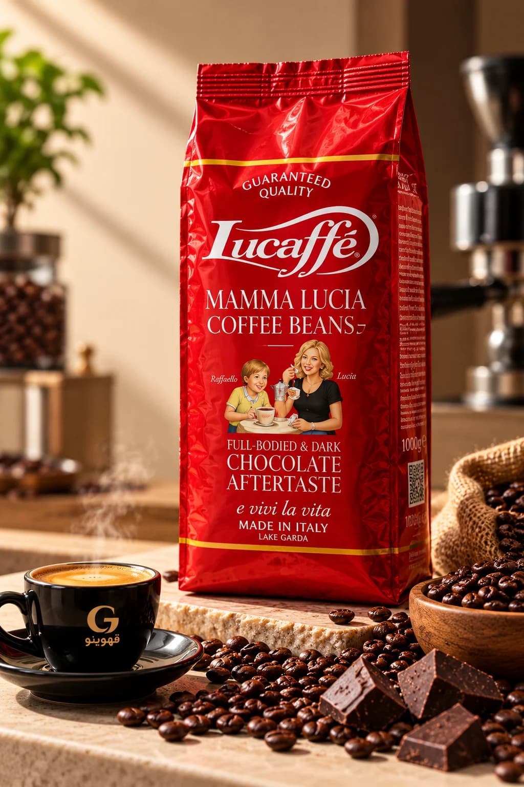 قهوه لوکافه مامالوچیا ۱ کیلوگرم ( Lucaffé Mamma Lucia Coffee Beans )
